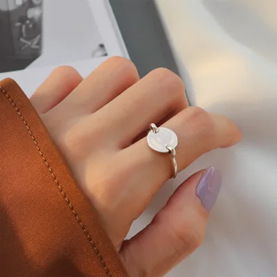 

Geometric korean s925 silver roundness fashion top quality opening ring