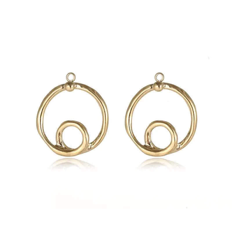 

Gold-plated stainless steel double ring accessories pendant necklace female fashion simple accessories