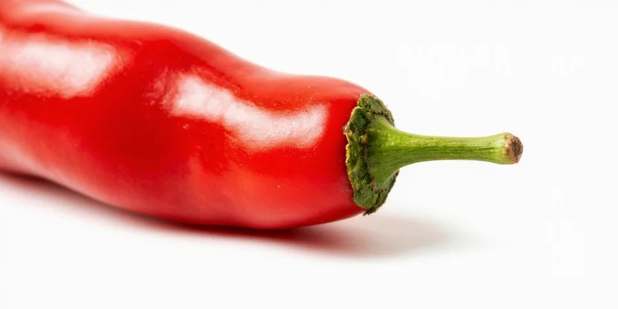 Growing red pepper capsicum in garden