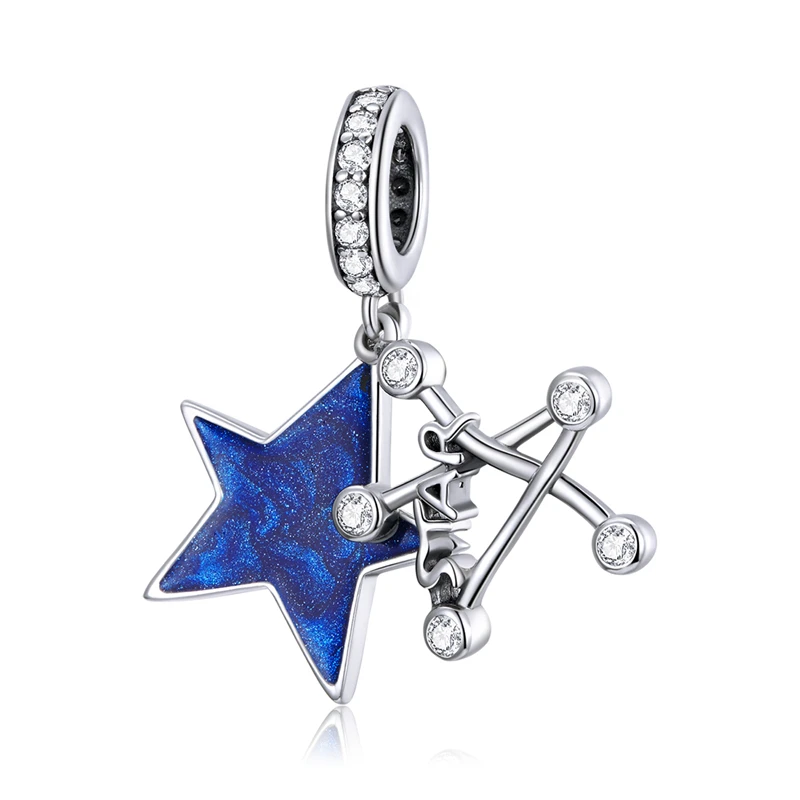 

SCC1771 Brilliant stars pendant 925 sterling silver jewelry charms