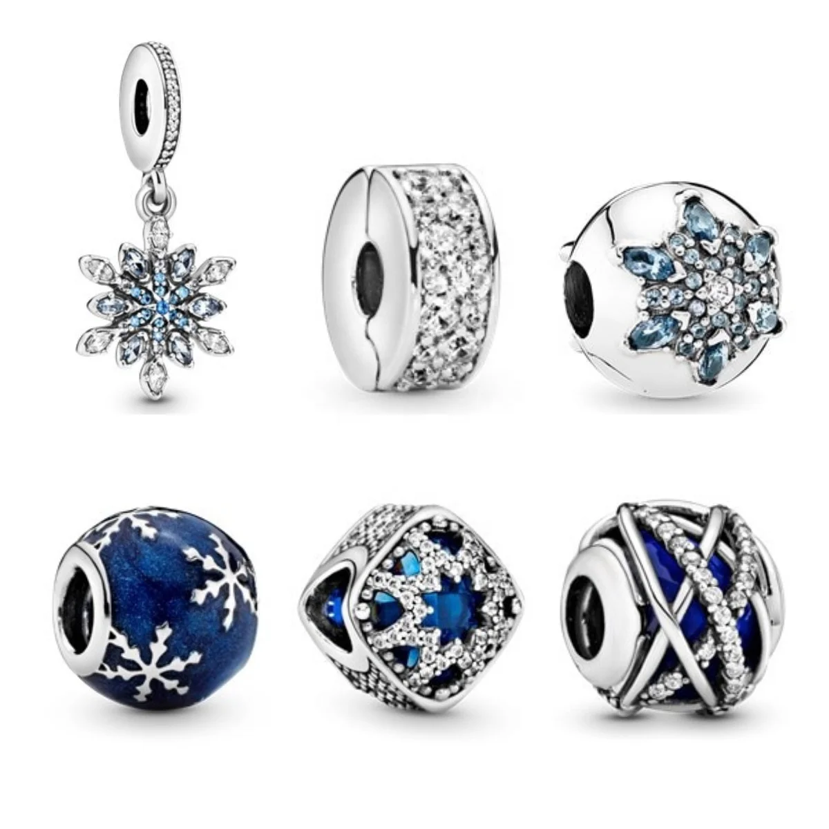 

Factory TRENDY Style bule color 925 sterling silver DiY charms for bracelet, Silver color