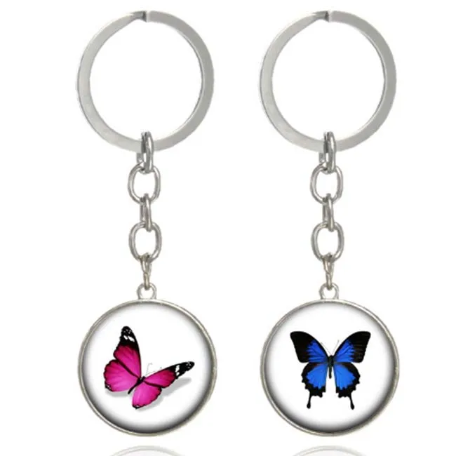 
custom colorful glass photo Crystal KeyChain for Wedding Souvenir 