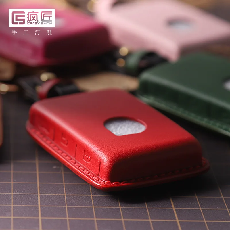 
2020 NEW Hand Sewing High Grade Full Grain Genuine Leather Smart Car Key Case Cover for Volvo XC90S/60/V40s 