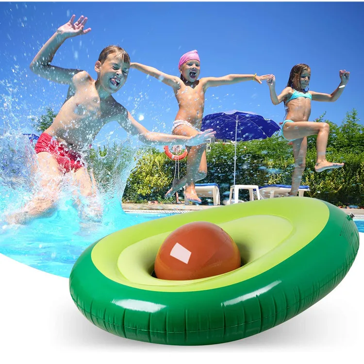 

Summer Beach Swimming Floaty Party Toys Inflatable Avocado Pool Float Floatie with Ball Water Fun Large Blow Up 2021 pool float, Yellow