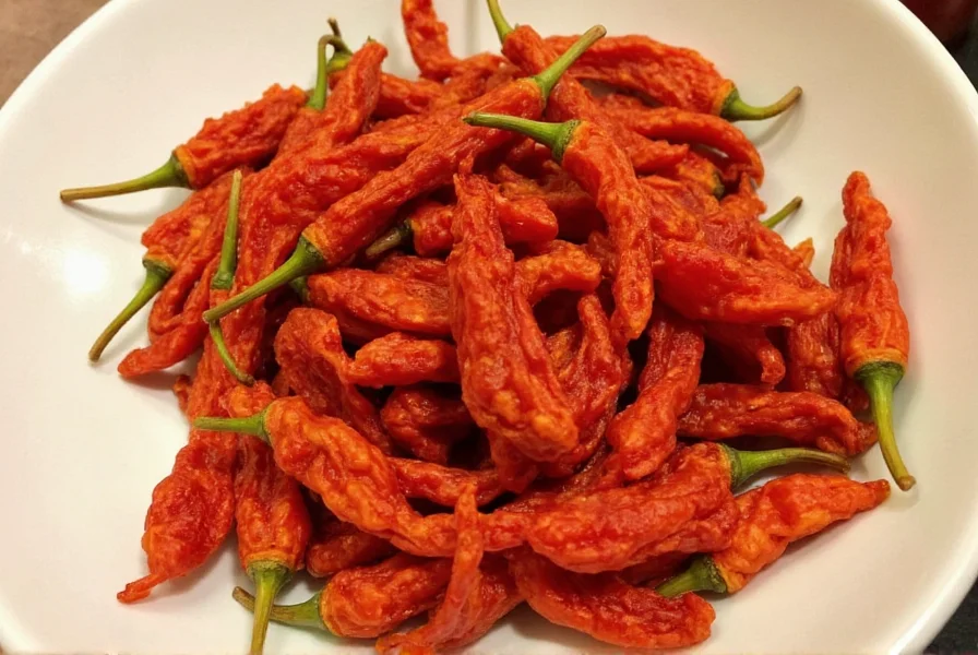 Close-up of Dried Anaheim Chili Texture