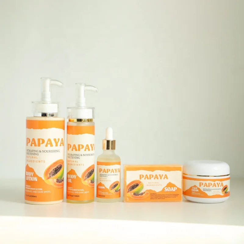 

private label whitening skincare set papaya extract brightening skincare set anti oxidant anti yellow papaya kit