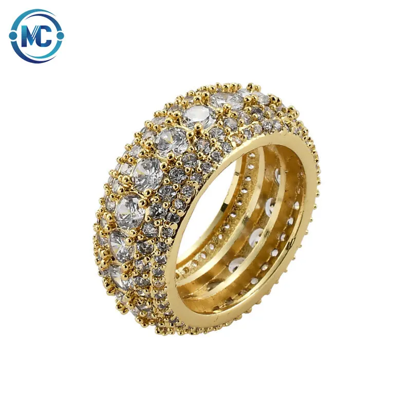 

2021 Luxury Cubic Zircons Men Women Iced Out gold plated Rings Jewelry