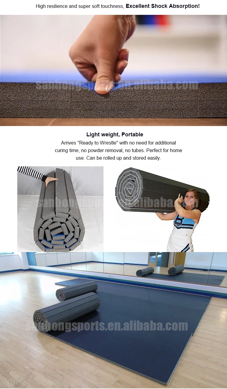 Vinyl Cover Pole Dance Crash Mat Roll Up Gymnastics Mat For Dancing