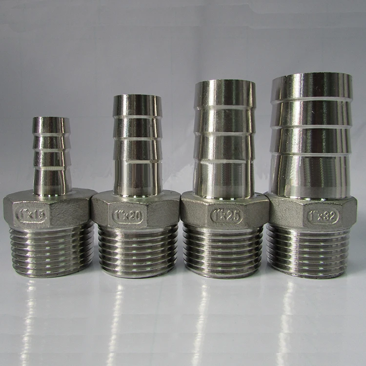 Air Hose Fittings Hose Barb Adapter Pipe Fittings Male Threaded Stainless Steel Pipe Connector