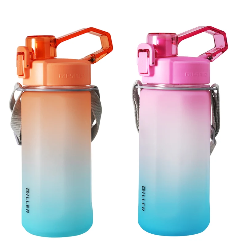 

2021hot amazon 1000ML BPA Free Portable Plastic Water Bottle Gradient color plastic material cup custom logo color, Customized color