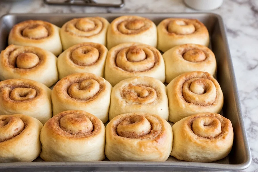 Freshly baked homemade cinnamon rolls with cream cheese frosting dripping between spirals