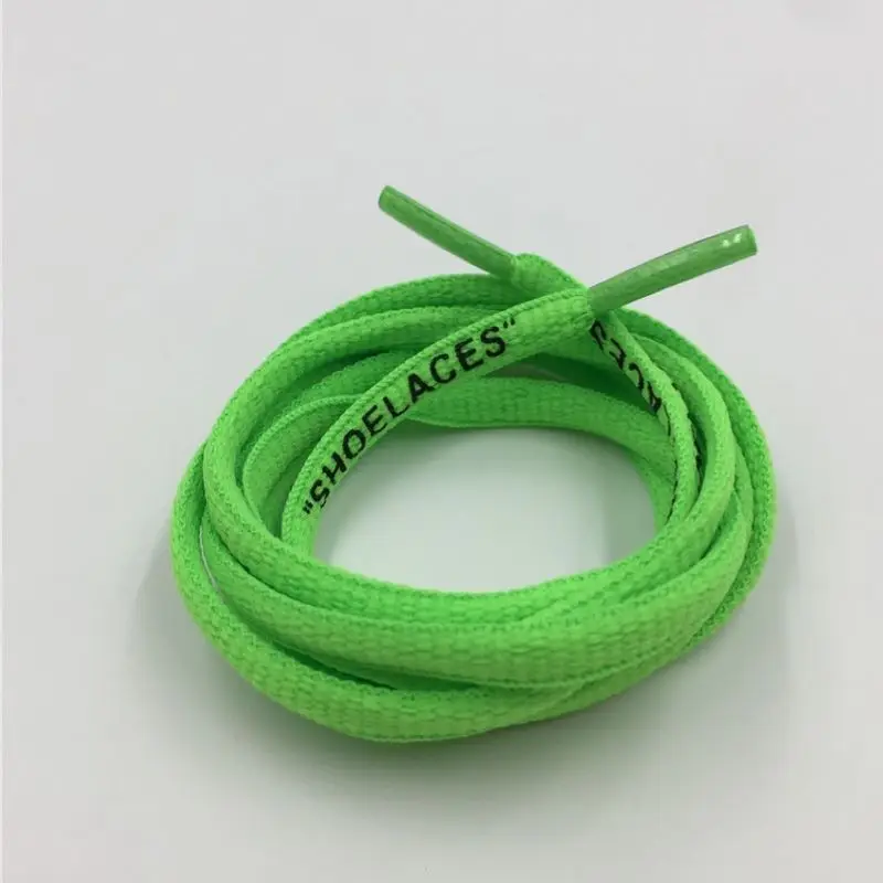 

Coolstring Black White Orange Green Oval Shoestring for White Shoelaces With Printing "SHOELACES", Black white green and orange support customized color