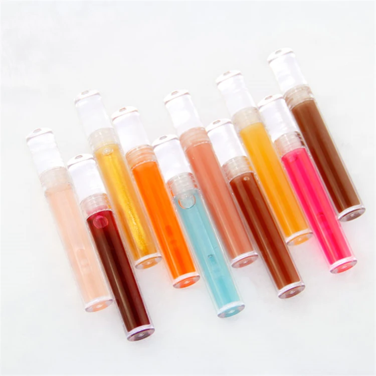 

Popular cheap clear lip oil lipgloss custom logo fruit lip gloss