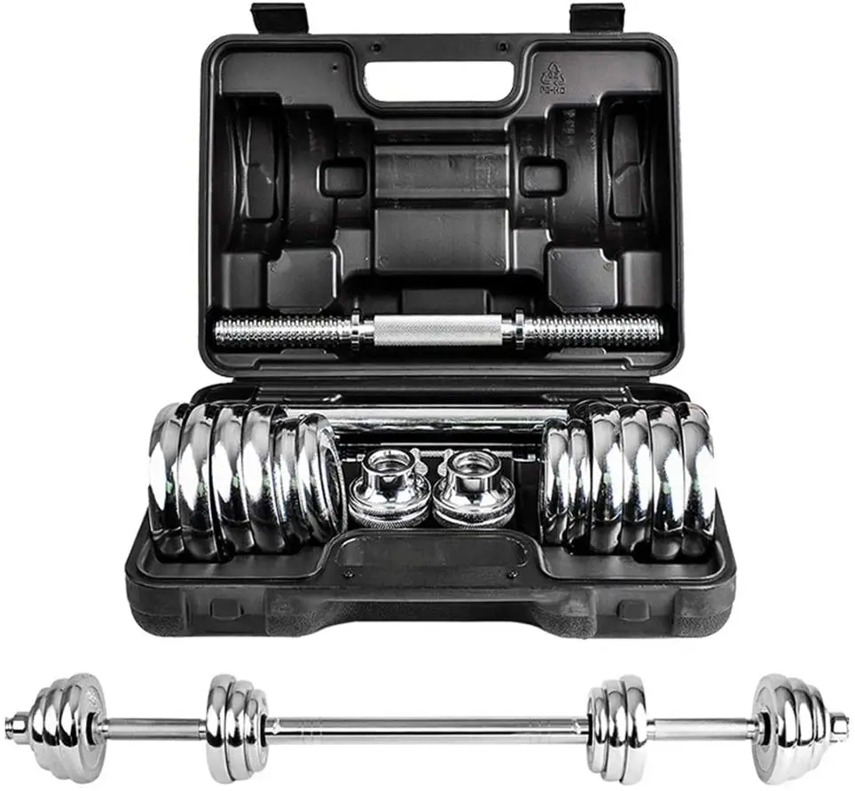 

15/20/30kg Electroplated adjustable Dumbbell Fitness Set, Weight Strength Training Equipment Wrist Weight with Storage Box