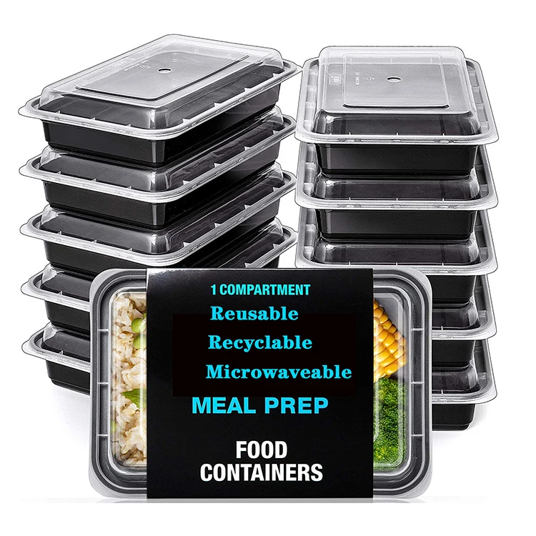 

1 Compartment BPA Free Reusable Meal Prep Containers Plastic Food Storage Trays with Airtight Lids Microwavable Freezer, Customized color