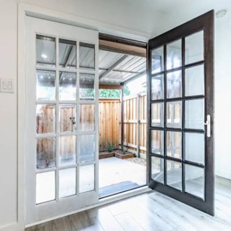 

Floor-to-ceiling double glass door aluminum casement door double fan glass door
