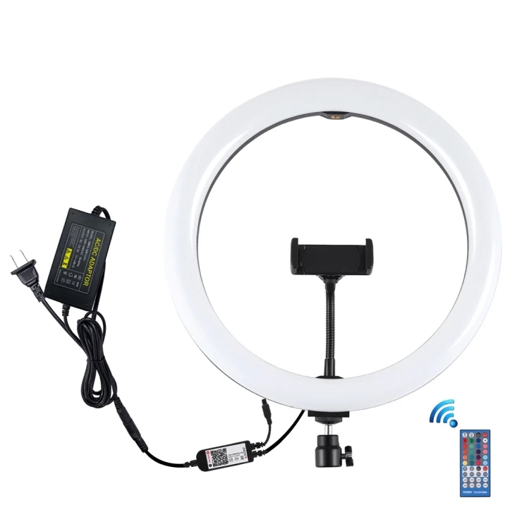 

Dropshipping OEM PULUZ 12 inch RGB Dimmable LED Selfie Ring Light Vlogging Photography Video Lights with Phone Clamp