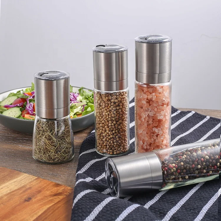 manual spice pepper salt grinder spices hand mill stainless steel spice grinder, Customized available