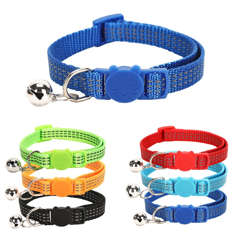 

New adjustable safety buckle webbing wholesale reflective silk color cat reflective collar
