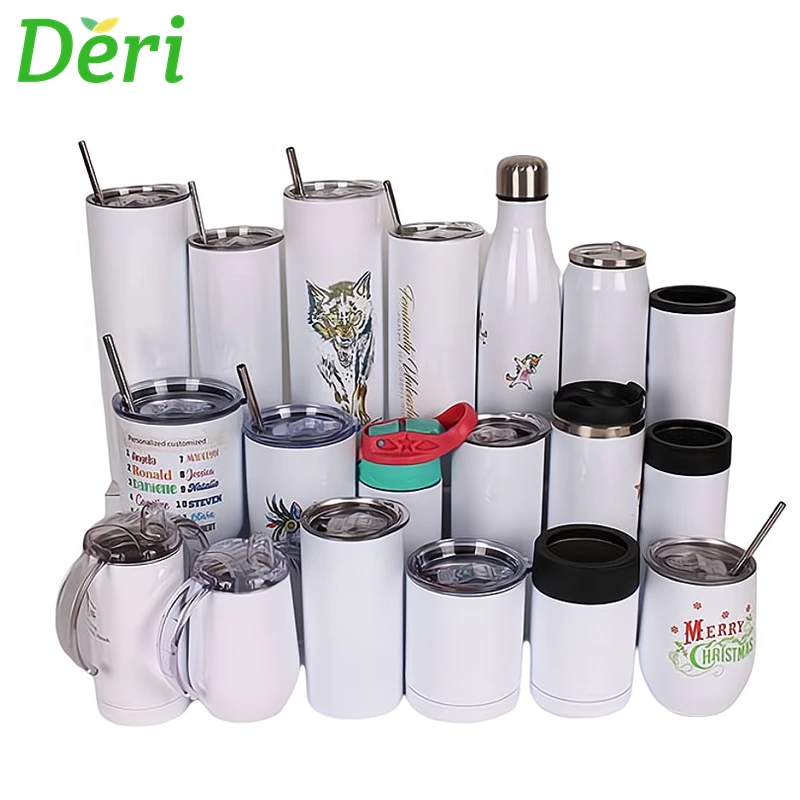 

Wholesale White 20 Oz Stainless Steel Heat Transfer Printing Tumbler Double Wall Insulated Skinny Sublimation Tumbler with Straw