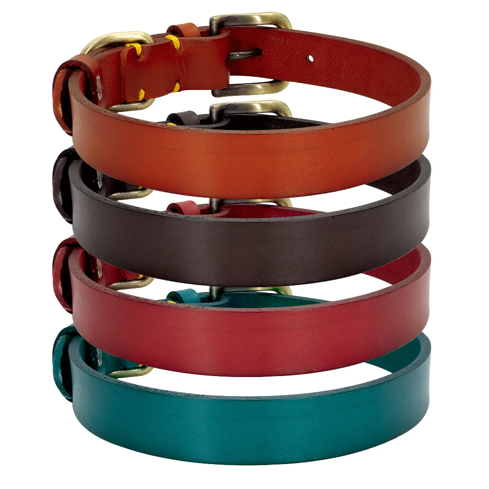 

2020 Manufacture Hight Quality Buckle Luxury Customized Dog Genuine Leather Collar