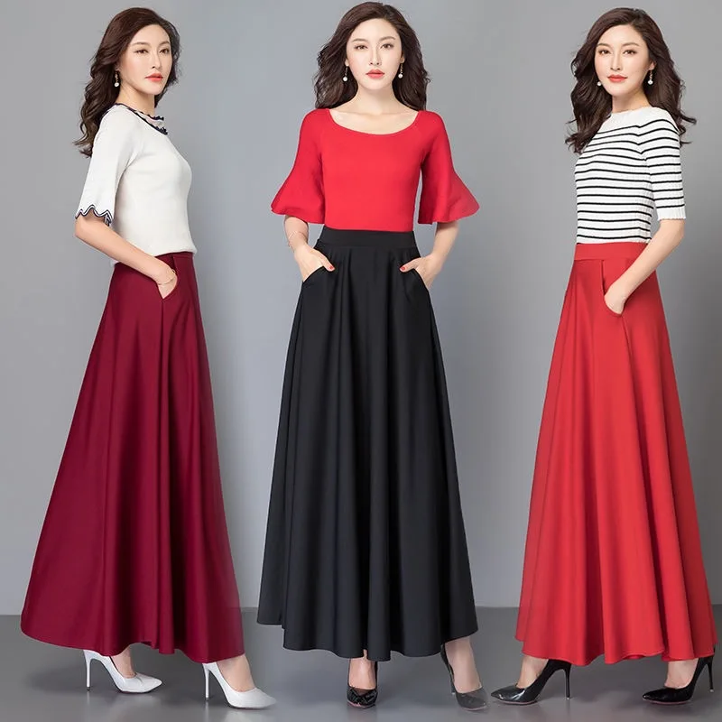 

summer casual dresses 2021 new fashion half-length long A-line skirt, Different colors and support to customized