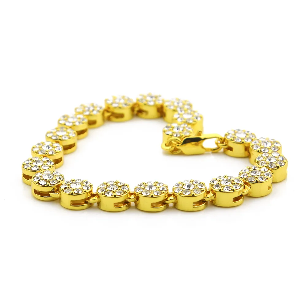 

Hip-hop jewelry full drill round row individual bracelet men's bracelet wholesale