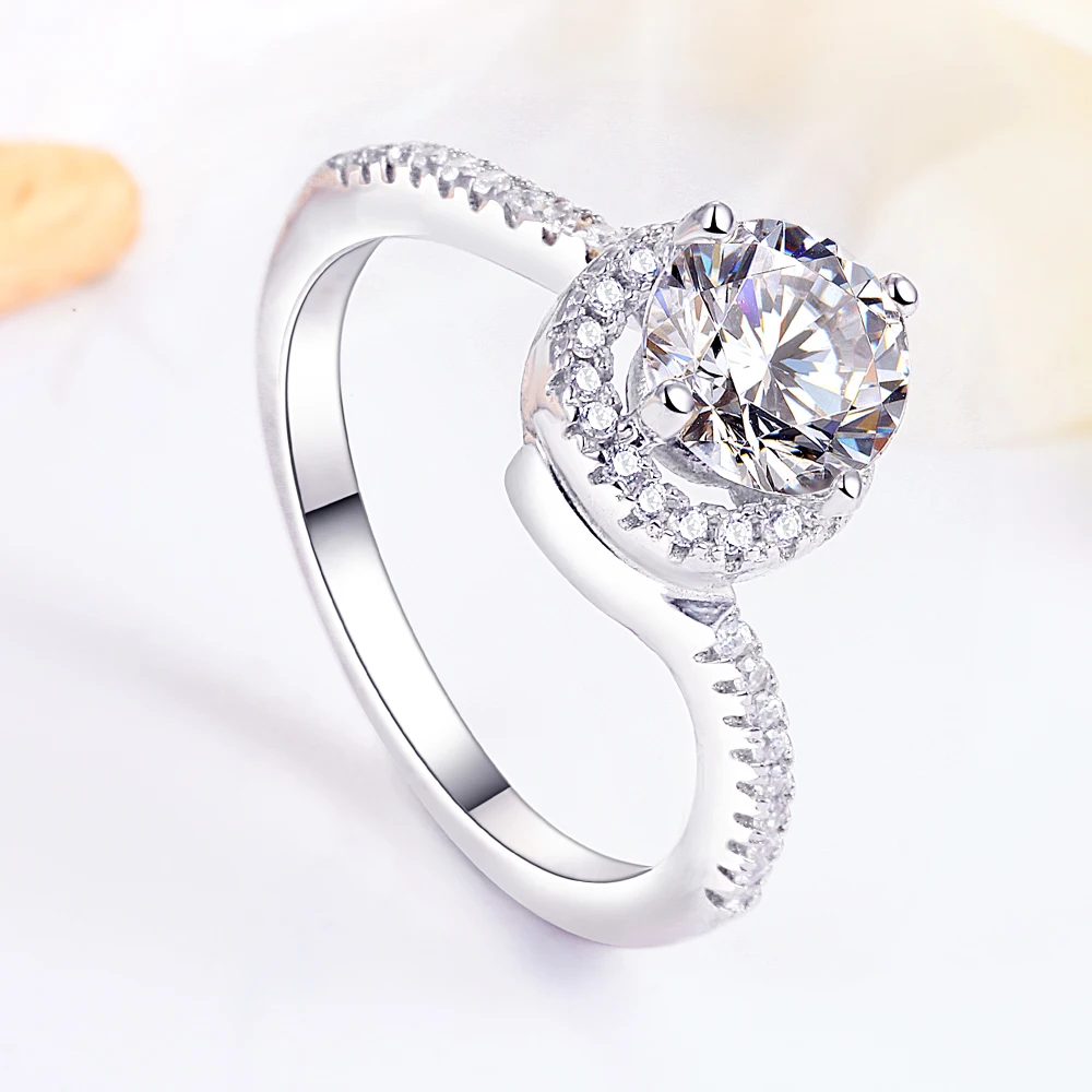 

Tonglin Well Made 925 TL-312 Clear CZ Diamond Round Cut Women ebay Sterling Silver twisted Engagement Ring