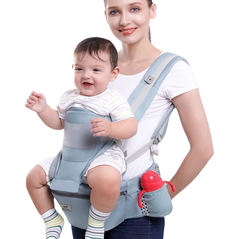 

The best organic cotton baby carrier with waist support, saddle-shaped baby backpack for all seasons, As pic