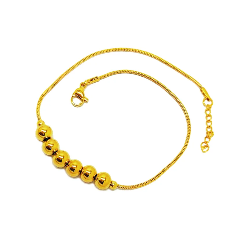 
Wholesale Chunky 5mm Gold Figaro Link Chain Anklet Women Mens Stainless Steel Gold Plated Bohemian Feet Jewelry Anklet 