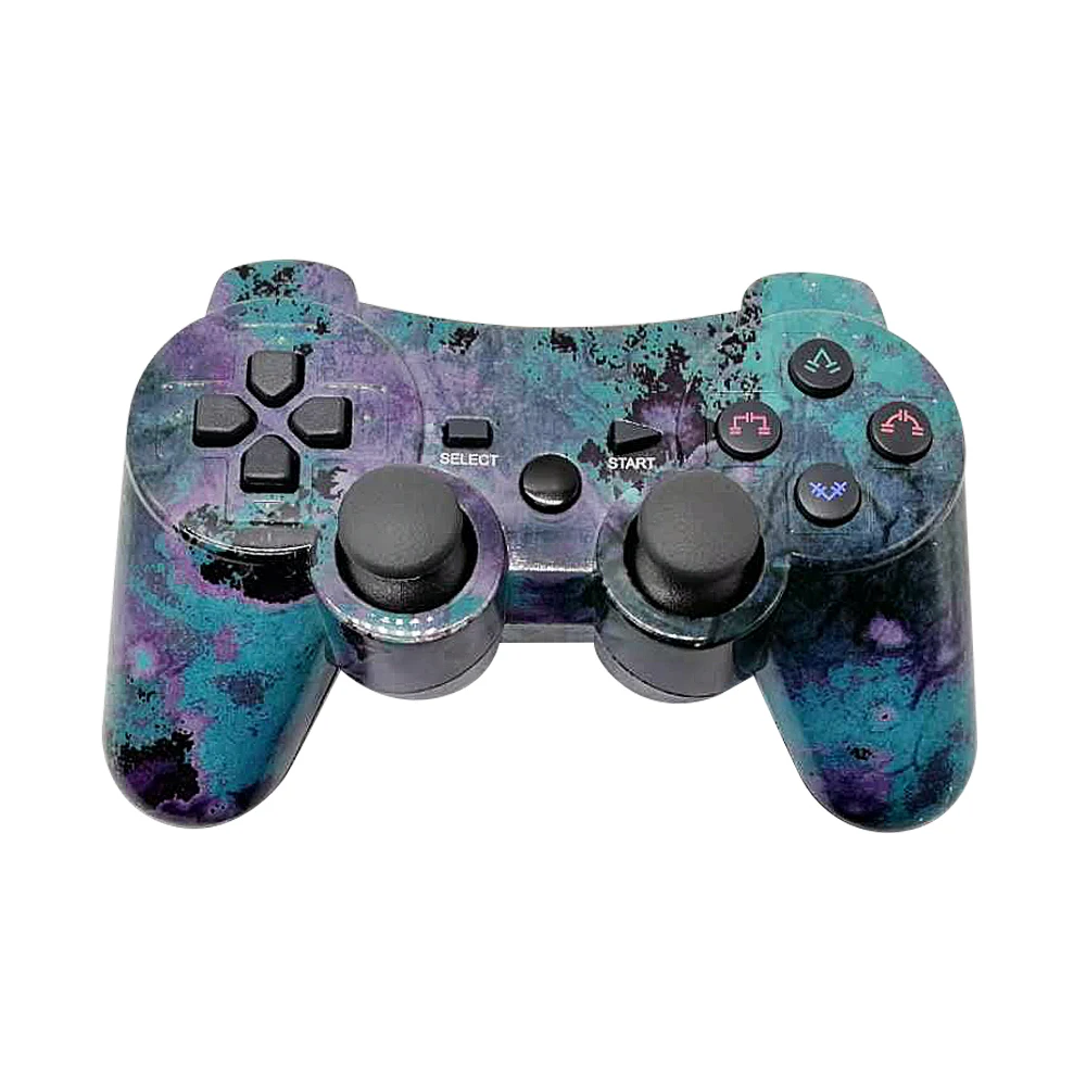 Colorful ISHAKO PS3 Controller Wireless Double Shock PS3 Remote Bluetooth 6-Axis Gamepad Remote for Playstation 3 with Charge Cable 