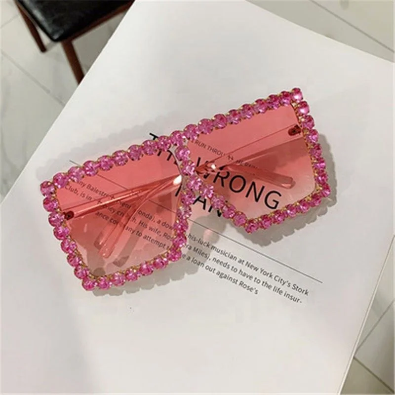 

2022 Luxury Bling Square Rhinestone Sunglasses, 11 colors