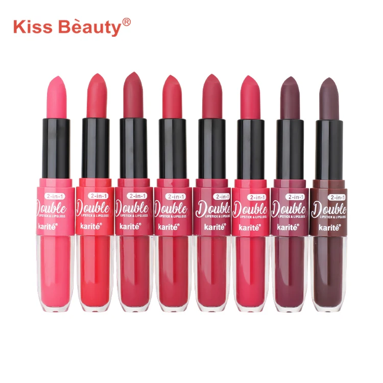

Wholesale Easy To Color Waterproof Long Lasting 2 In 1 Matte Lipgloss Lipstick