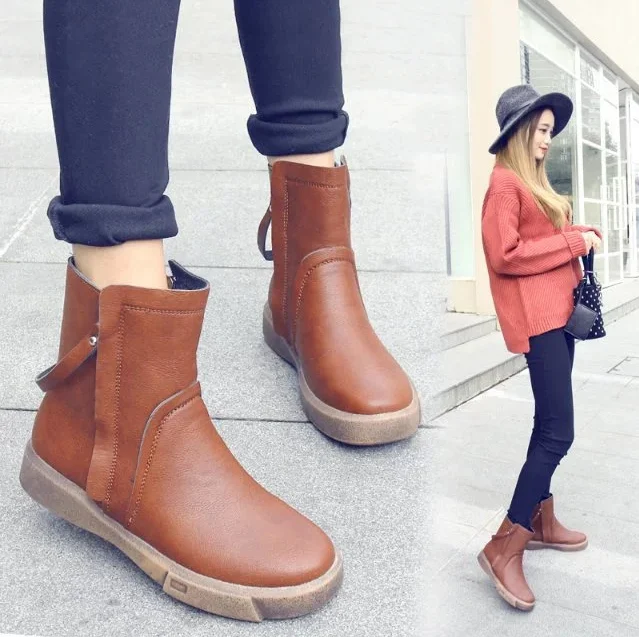 

Boot women casual shoes ladies fashion shoes with zipper autumn/winter boots