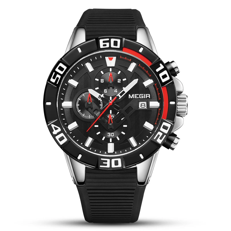 

Two-color bezel designer watches waterproof quartz sports megir watch