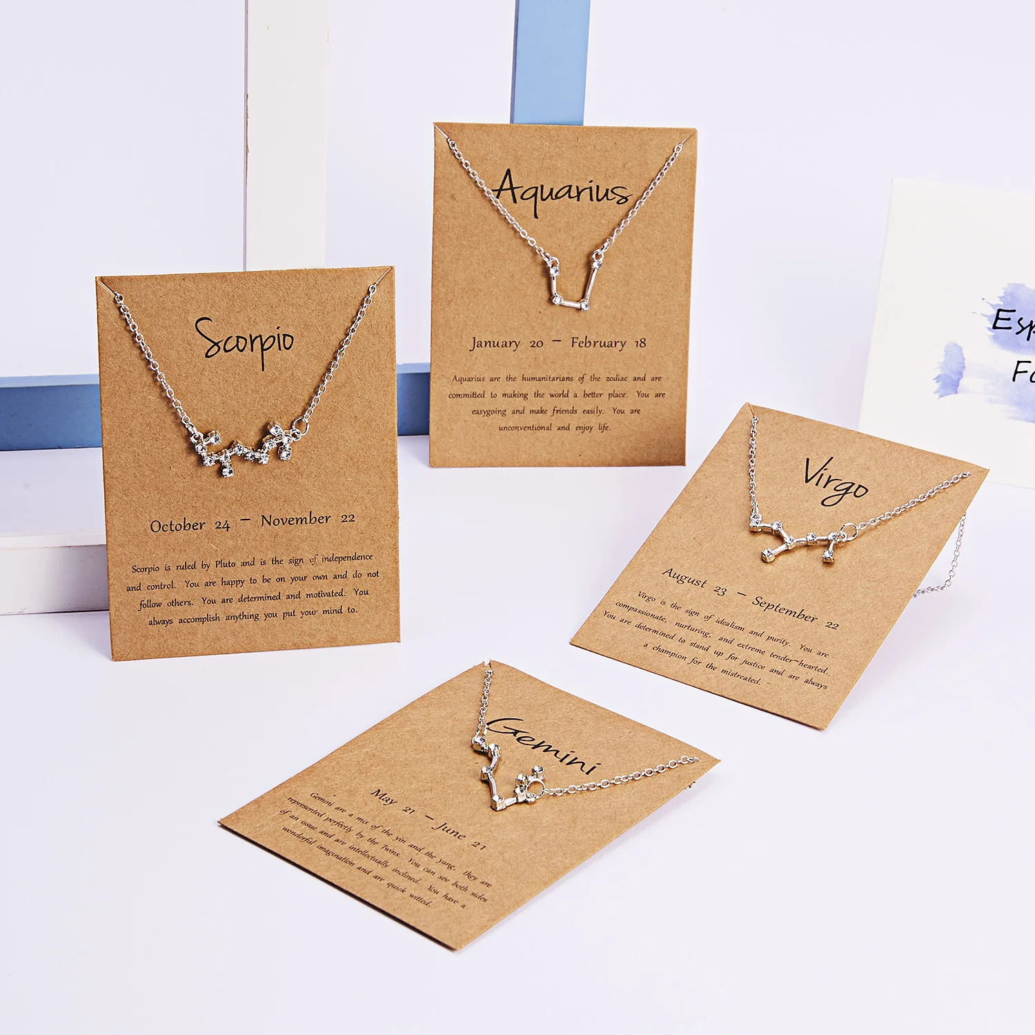 12 Zodiac Star Signs Aries Taurus Gemini Cancer Leo Virgo Libra Scorpio Sagittarius Capricorn Aquarius Pisces Girls Necklaces