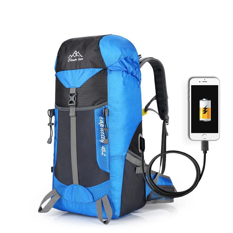 

USB Charging Hiking Mountain Hike Backpacks Outdoor Shoulder Bag Large Capacity Traveling Climbing Camping Sport Bag Wholesales, 6 colors are available