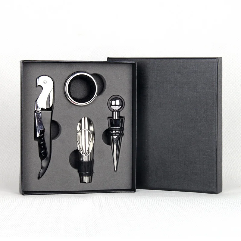 

Wine Opener Gift Set with Wine Accessories Tool Kit and Gift Box, Black