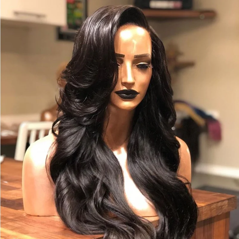 Remy Human Hair Long Black body wave Hair Wig Full Lace Wigs For Black Women Wholesale Cheap Human Hair Full Lace Wig
