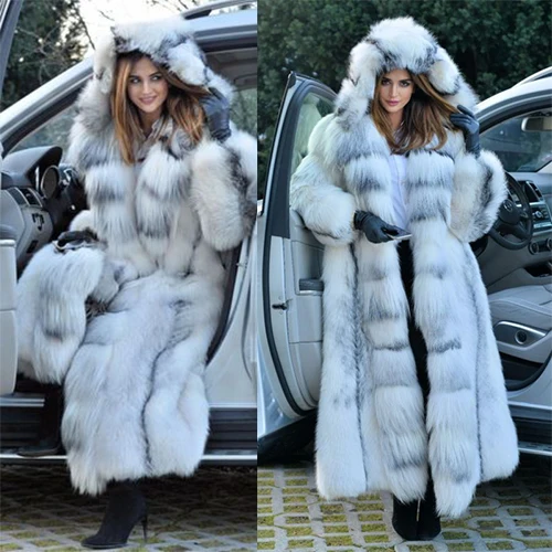 

2020 New Arrival Winter Warm Ladies Bubble Faux Fur Coat Long Style Women Faux Fur Coats Jacket with Hooded, Picture