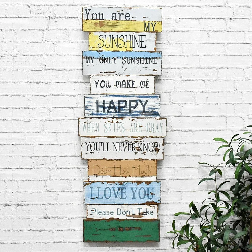 Shabby Chic Vintage Handmade Decor Wooden Pallet Wall Plaque,Rustic