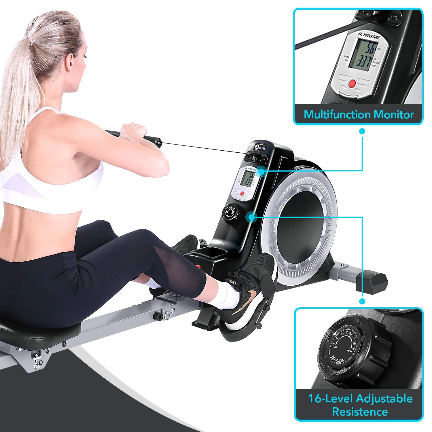

16 level Cable Fitness Indoor Magnetic Rowing Machine