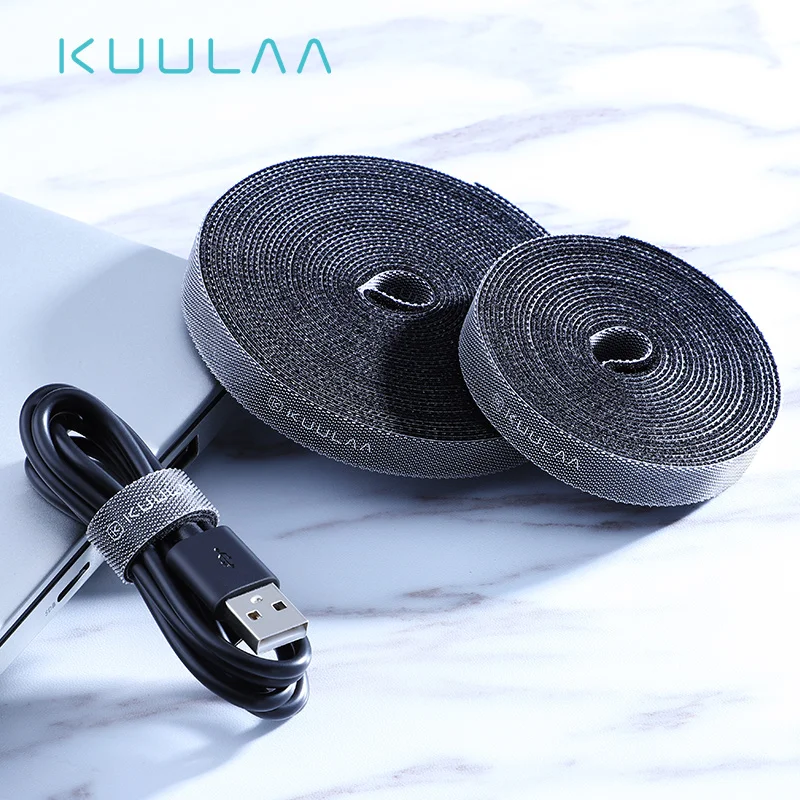 

KUULAA 1m/3m/5m Management USB Cable Wire Winder Headphone Earphone Mobile Phone Data Usb Cable Organizer, White /black