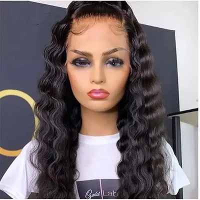 

Synthetic African small curly ladies black hair wig direct sales front chemical fiber wig