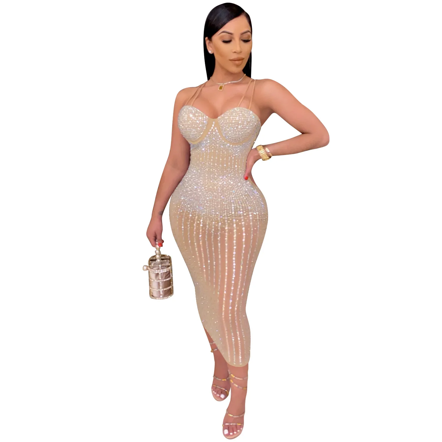 

New Fashion Style Summer Formal Sexy Sleeveless Polyester Blended Women Dresses, Customized colors