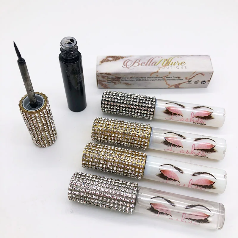 

wholesale waterproof DIY mink lashes and adhesive bling lash glue private label rhinestone eyelash glue