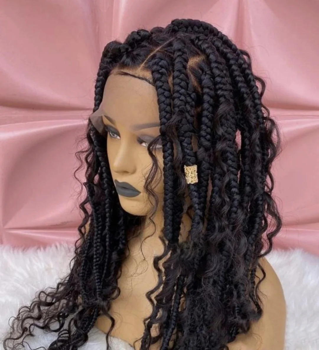 

wholesale long boho box full lace braided wig for black women