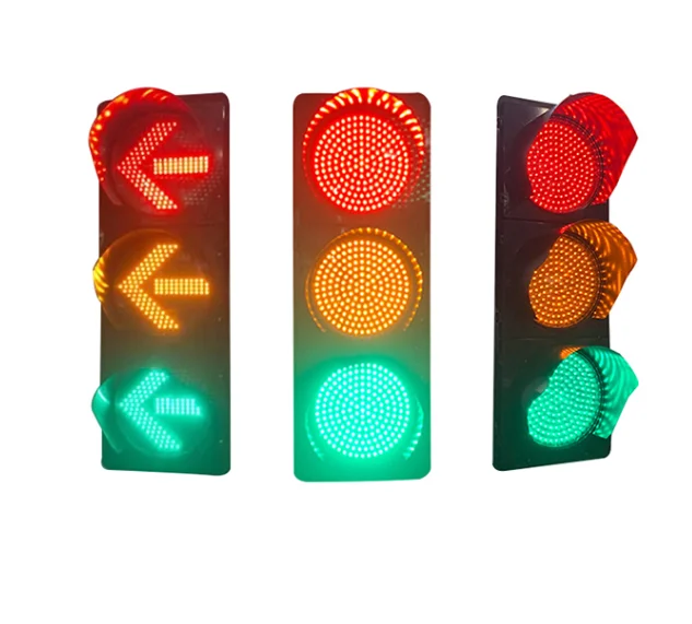 

12-24V DC 85-265V AC 300mm 200mm Street Red Green Amber RYG LED Cable Smart Round Traffic Stop Signal traffic lights with led