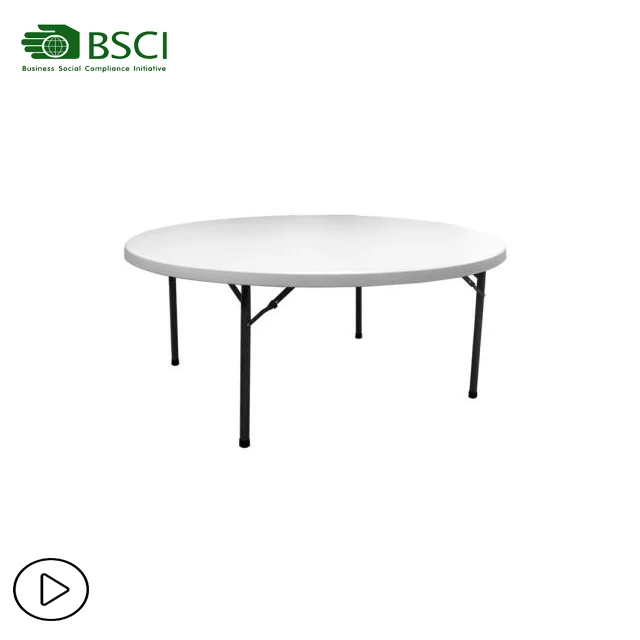 
Heavy Duty 6FT Round Foldable Table 72 inch Plastic Folding Wedding Banquet Round Tables for Events  (60777723237)