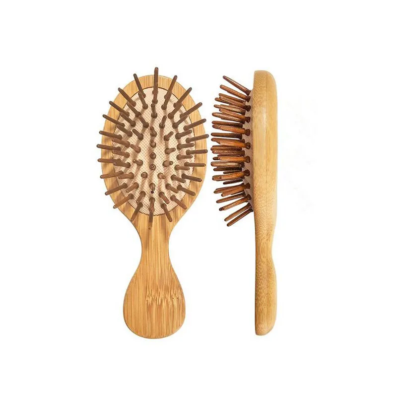 

Dropshipping Massage Paddle Brush Wholesale Dropshipping Detangling Bamboo Air Cushion Small Paddle Brush, Natural